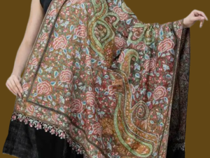 White Colour Basoli Pashmina Shawl